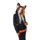 Pawstar YIP Fox Wolf Eared Hoodie Jacket - Large Orange