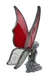 Things2die4 Pewter Collectible Figurines Pewter Kneeling Fairy With Red And Clear Wings 9.5 X 6.5 X