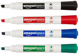 AmazonBasics Dry Erase Markers, Low Odor, Chisel Tip, 12 Pack, Assorted Colors (37151AZB)