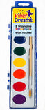 36 Pack - Watercolor Paint Sets for Kids - Quality Wood Brush - Washable - Nontoxic - 8 Vibrant Colors - Closable Lid - School or Party Bulk Pack