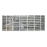 Statements2000 Abstract Extra Large Metal Art Panels 3D Indoor/Outdoor Wall Hanging Sculpture by Jon Allen, Silver, 96" x 36" - Freedom Fills the Air XL