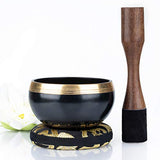 Silent Mind ~ Tibetan Singing Bowl Set ~ Power and Strength Design ~ With Dual Surface Mallet and Silk Cushion ~ Promotes Peace, Chakra Healing, and Mindfulness ~ Exquisite Gift