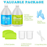 Clear Epoxy Resin Kit 2 Part Art Resin Epoxy Kit 1 Gallon Resin Kit Crystal Jewelry Tabletop Resin with Bonus Cups Sticks Spreaders and Gloves