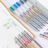 Premium MUJI Style Gel Ink Ball Point Pen [0.5mm] for Office School Stationery Supply (12PCS Colorful)