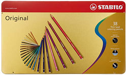 Premium Colouring Pencil - STABILO Original Metal Box of 38 assorted colours