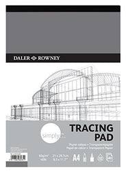 Daler Rowney simply A4 tracing pad - 60gms transparent trace paper - for