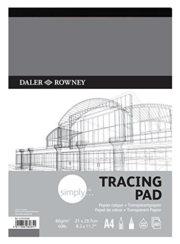 Daler Rowney simply A4 tracing pad - 60gms transparent trace paper - for