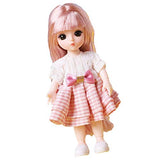 Angelhood 1/6 Mini BJD Doll, 17cm Ball Jointed Dolls with Clothes Dress Up Wig and Movable Joint, Toy Gift for Girls