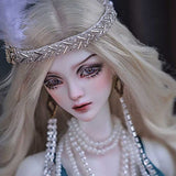 Classical Noble BJD Doll 1/4 SD Resin Doll 46cm 18.1in with Fullset Blue Princess Clothes Shoe Wig Accessories