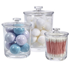 STORi Premium Quality Clear Plastic Apothecary Jars | Set of 3