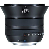 Zeiss Touit 2.8/12 Wide-Angle Camera Lens for Fujifilm X-Mount Mirrorless Cameras, Black