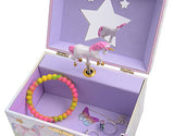 Jewelkeeper Girl's Musical Jewelry Storage Box with Spinning Unicorn, Glitter Rainbow and Stars Design, The Unicorn Tune