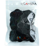 GANSSIA 1'' (25mm) Sewing Flatback Buttons Black Colored Pack of 50