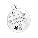 20 Pieces I Love You to the Moon and Back Charms Findings for Jewelry Pendant Necklace Making