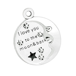 20 Pieces I Love You to the Moon and Back Charms Findings for Jewelry Pendant Necklace Making