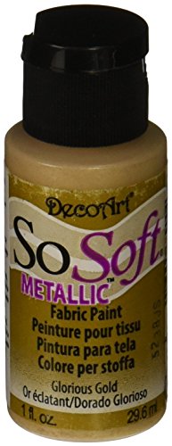 Deco Art SoSoft Metallic Fabric Acrylic Paint, 1-Ounce, Glorious Gold