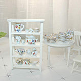 BARMI 1/12 36Pcs Doll House Miniature Ceramic Simulation Tea Cup Kitchen Tableware,Perfect DIY Dollhouse Toy Gift Set 36pcs
