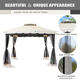 FAB BASED 10x13 Gazebo for patios, Outdoor Gazebos and Canopies Waterproof, Canopy Patio with Mosquito Netting(Cream)