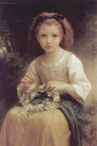 Child Braiding a Crown by William Adolphe Bouguereau Art Print, 8 x 12 inches