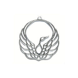 Amoracast AM329 Sterling Silver Pendant Phoenix Jewelry Making Components, 28 x 30mm