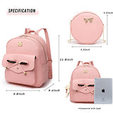 Cute PU leather 3pcs set backpack mini purse shoulder bag for women teen girls