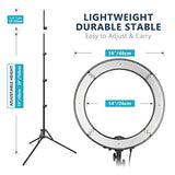 Neewer Ring Light Kit:18"/48cm Outer 55W 5500K Dimmable LED Ring Light, Light Stand, Carrying Bag for Camera,Smartphone,YouTube,TikTok,Self-Portrait Shooting, Black, Model:10088612