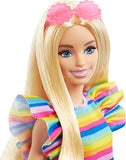 Barbie Doll, Kids Toys and Gifts, Blonde with Braces and Rainbow Dress, Barbie Fashionistas, Clothes and Accessories