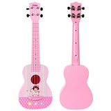 BAOLI Light Pink Color Plastic Beautiful Melody Ukulele Accurate Intonation Excellent String Opening Tuning Keys Arch-Shaped Back Panel