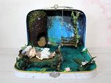 Fairy Room In The Suitcase. Miniature Dollhouse Forest Diorama 1:12 scale Handmade