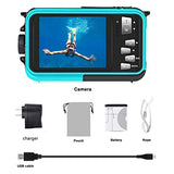 Waterproof Camera Underwater Cameras for Snorkeling Full HD 2.7K 48MP Video Recorder Selfie Dual Screens 10FT 16X Digital Zoom Waterproof Digital Camera