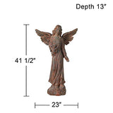 Kensington Hill English Tudor Angel Outdoor Statue 41 1/2" High Sculpture for Yard Garden Patio Deck Home Entryway Hallway