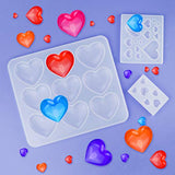 HOVEOX 9 Pieces Heart Shaped Resin Molds Heart Shape Epoxy Mold Heart-Shaped Resin Casting Mold for Craft Making (9)