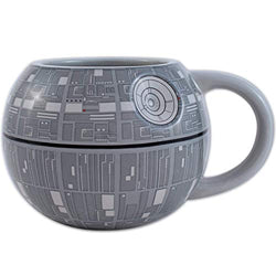 Silver Buffalo Star Wars Death Star 3D Sculpted Ceramic Coffee Mug for Cappuccino, Latte or Hot Tea, 20 Oz, Gray