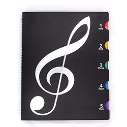 Wangyiqian Music Folder Document Organizer File Paper Storage Folder Sheet Music Holder File Portfolio Organizer for Choirs Student Teacher Musician (black)