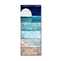 Beach Moonrise I by Color Bakery, 14x32-Inch Canvas Wall Art