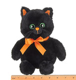 Bearington Ebony Plush Halloween Black Cat Stuffed Animal, 7 Inch