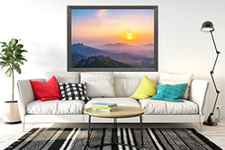 Tcoapy Sunrise Winter Forest 5D DIY Diamond Painting Kits Sunrise of Bukhansan Mountain in Seoul City Bukhansan Full Drill Painting Cross Stitch Craft for Home Wall Decor Adults Kids 16"x20"
