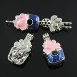 Fantasy 10pcs New Enamel Process Potted Style Pearl Bead Cage Pendant Essential Oil Scent