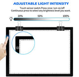 A3s 40x30cm Light Pad Tracing Light Board Drawing Light Box 2nd Gen Diamond Painting Light Table Stepless Dimming Diamond Art Light Board for Artcraft Weeding Vinyl