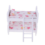 Dollhouse Furniture 1 12 Scale Wooden Bunk Bed and Mattress Set