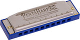 Hohner PentaHarp Harmonica - Key of D Minor Bundle with Zip Case, Instructional Manual, and Austin Bazaar Polishing Cloth