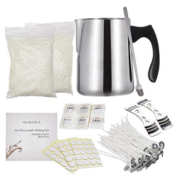 olorvela Soy Candle Making Kit for Adults with Soy Wax Flakes & Candle Wax Melting Pot, Candle Making Supplies with Instructions