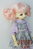 JD409 6-7'' 16-18CM Pink Double Pony roll Curly Doll Wigs 1/6 YOSD Synthetic Mohair BJD Wigs