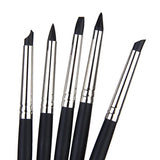 Pixnor 5pcs Flexible Fimo Clay Sculpting Shapers Wipe Out Tools (Black)