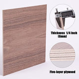 WAR HORSE Walnut Plywood 6PCS 6mm 1/4 12x12 Inch Craft Wood Sheets,Unfinished Walnut Plywood for Laser Cutting and Engraving DIY Projects Drawing Painting Wood Burning and CNC Cutting