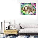 Tsinghwang Sloth Diamond Art, 15.8" x 11.8" DIY 5D Diamond Painting Kits for Adults Kids，Rhinestone Embroidery, Cross Stitch Diamond Paintings, Full Drill Beaded Arts Craft for Home Wall Decoration