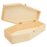 Large Halloween Coffin Box, 12 Inch, Pack of 2, Unfinished Wood, Use As Halloween Décor and Halloween Crafts, Pet Casket, Coffin Ring Box,
