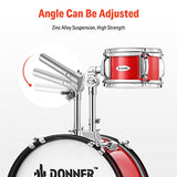 Kids Drum Sets Donner 5-Piece for Beginners,14 inch Junior Drum Kit, with Adjustable Throne, Cymbal, Hi-Hat, Pedal & Drumstick-Red