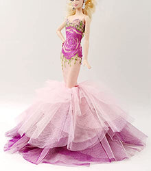 Cora Gu [Handmade Dress Fit for 12" Doll] The Handmade Purple Violet Mermaid Gown/Dress Fit for 12" Fashion Doll(Dolls' not Included)