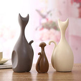Anding Creative Home Decoration Home Animal Decoration Ceramic Sculpture [Cute cat] 3 Sets(LY-3698-Cat)